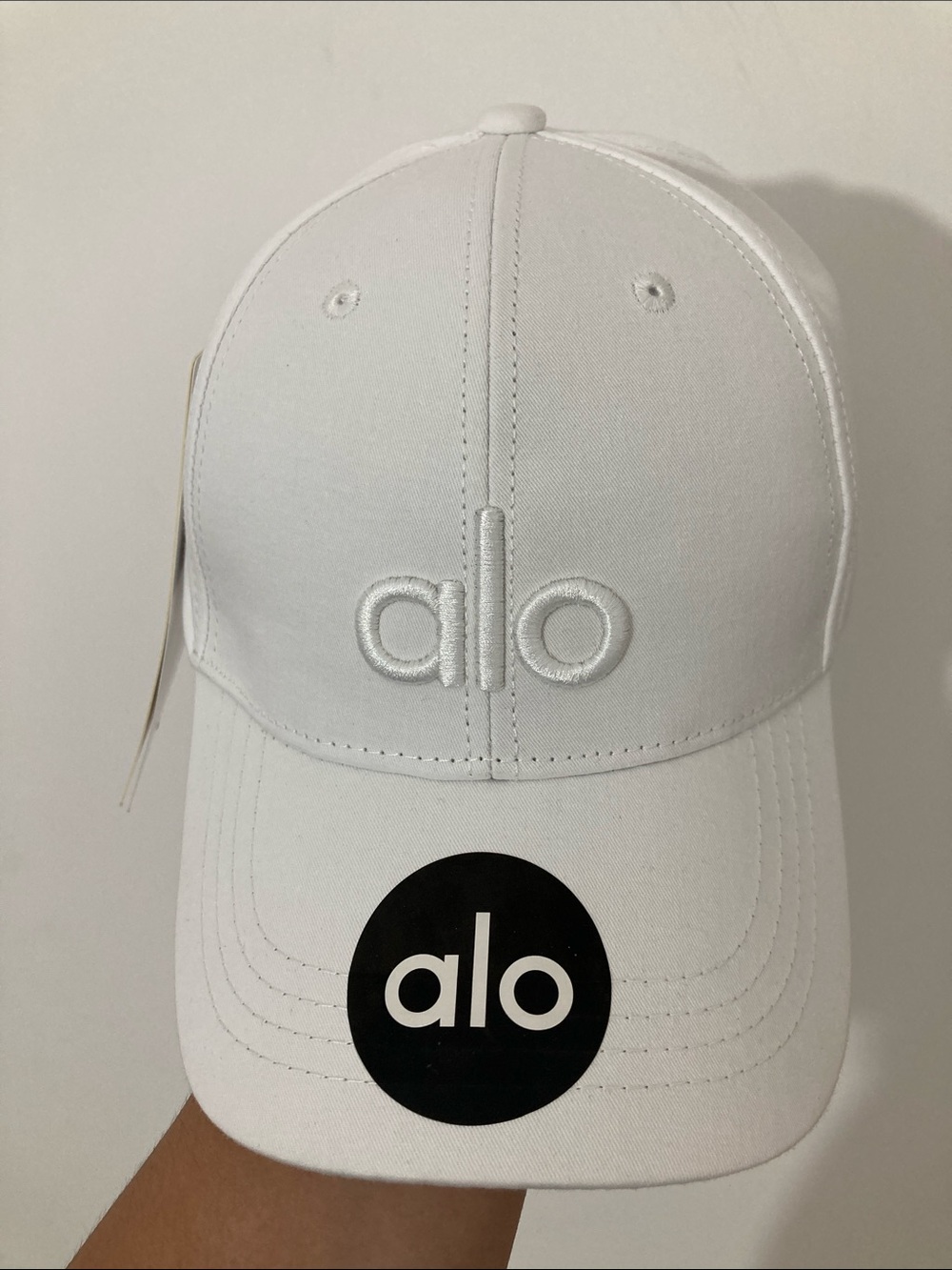 ALO Yoga White Embroidered Logo Baseball Cap